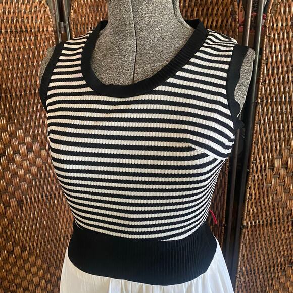 Size S//Vintage 70s Striped Tennis Mini Dress - Picture 4 of 5